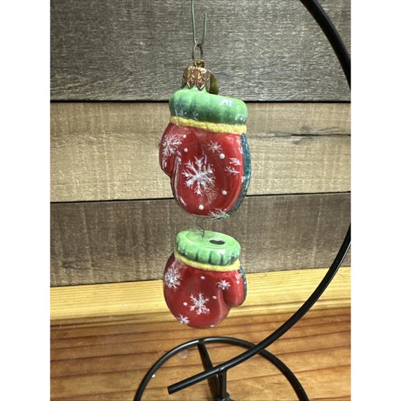 Radko Holiday Celebrations Hanging Mittens Ornament Vintage - Picture 4 of 5